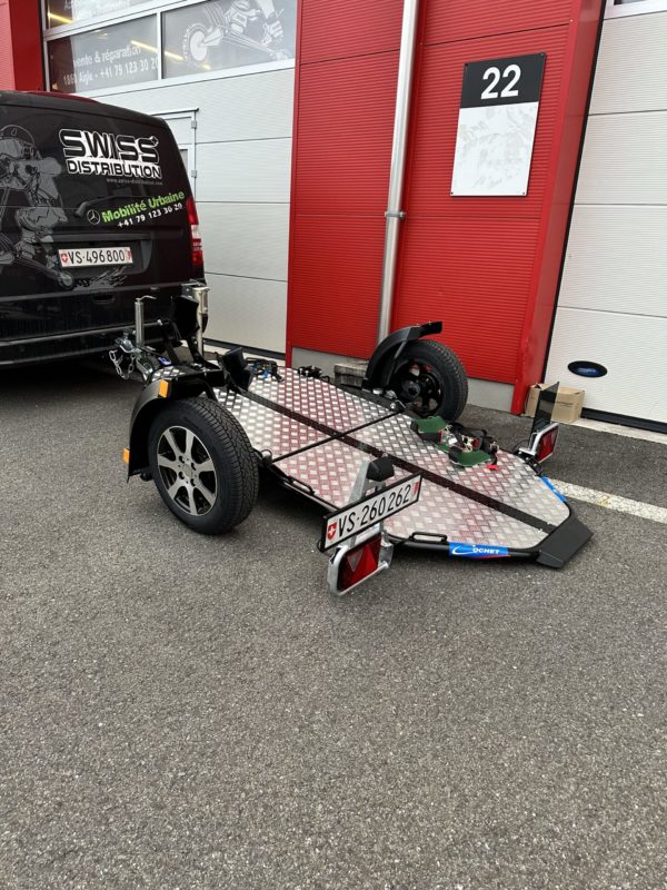 Remorque transport moto Cochet UNO - abaissante & pliable