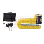 Antivol Bloque Disque Moto BD22 Ø 10mm (jaune) avec sacoche - Auvray
