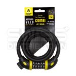 Antivol vélo spirale combi à chiffre Ø 12mm L.1500mm avec support noir - Auvray