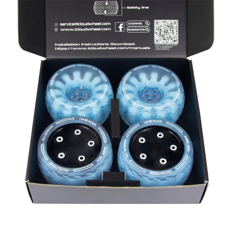 Jeu de gommes tout-terrain - bleu Cloudwheel Donut Ø120mm pour double moteurs V2 skateboard Elwing