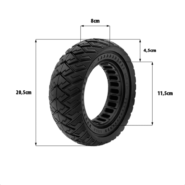 Pneu plein 8.5*3 Vsett 8 (AV) - Vsett 9 (AV. et AR) Kukirin G2 pro 2023
